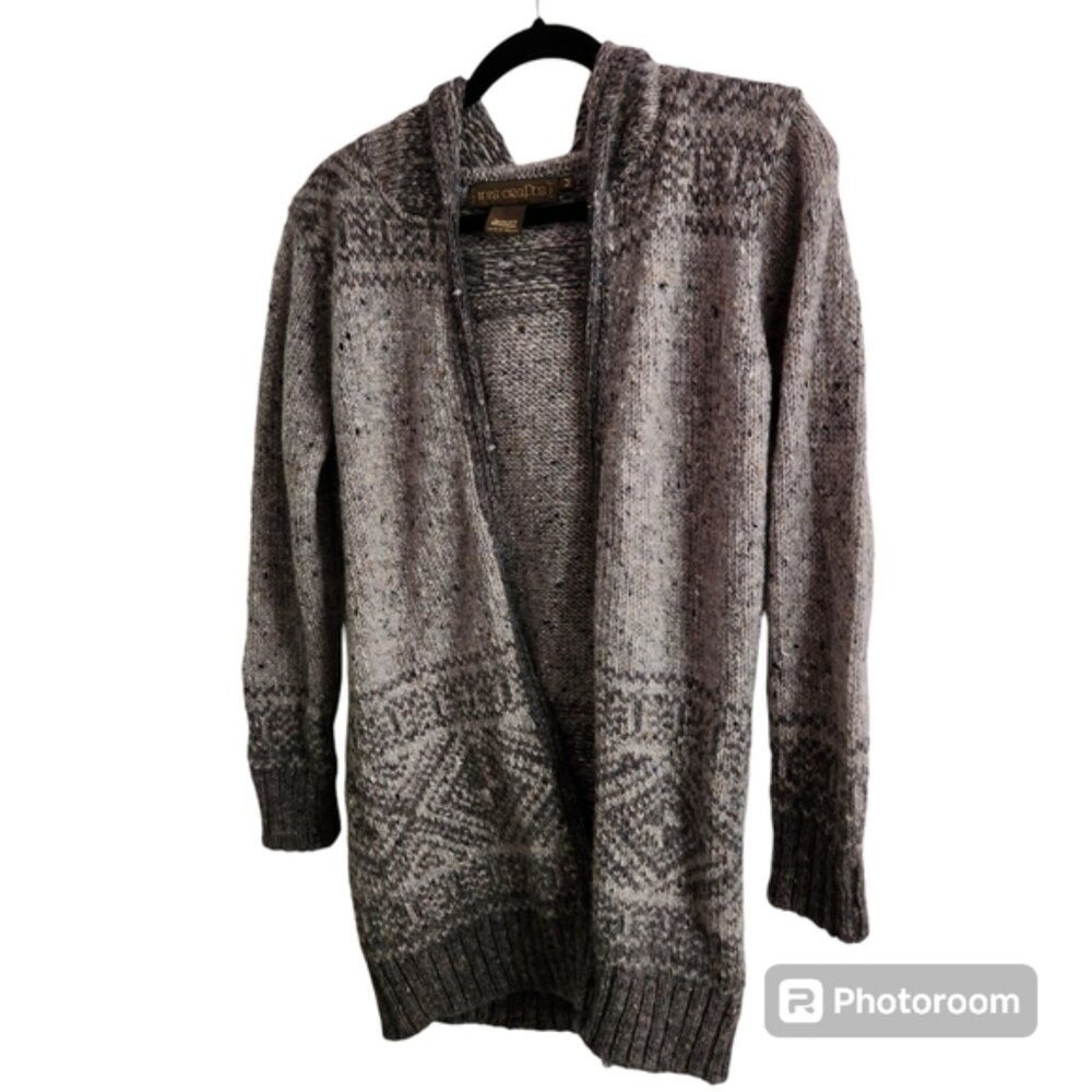 Inis Crafts Wool hooded Cardigan sweater size medium - Picture 2 of 11